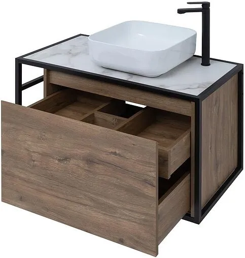 Тумба под умывальник подвесная Aquanet Nova Lite LOFT 90 R дуб рустикальный 00261659