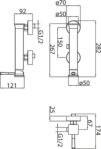 Смеситель для душа BelBagno Mille хром MIL-ESDM-CRM
