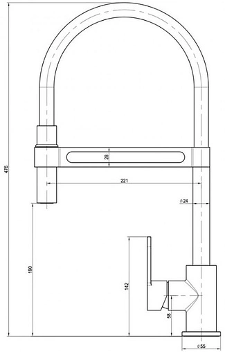 Смеситель для кухни Lemark Soul хром/чёрный LM6006C