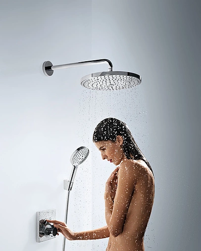 Лейка верхнего душа с настенным креплением Hansgrohe Raindance Select S 300 2jet белый/хром 27378400