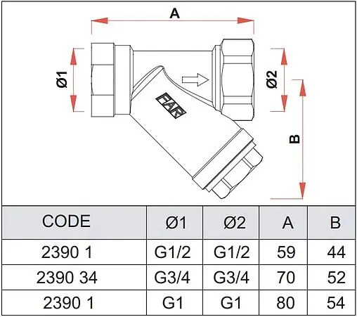 Фильтр угловой сетчатый 1&quot;в x 1&quot;в Far FA 2390 1C