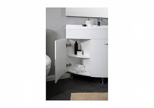 Тумба под умывальник напольная Aquanet Корнер 89 R белый 00158825