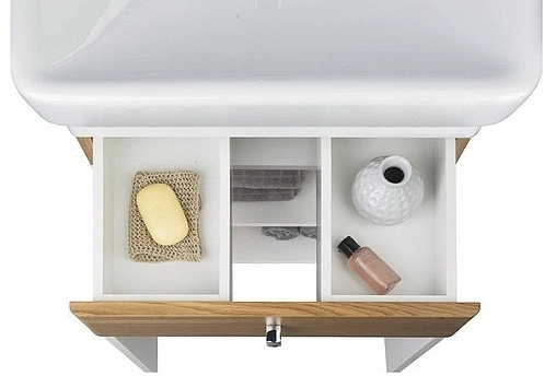 Тумба-умывальник напольная IDDIS Carlow 55 белый/дуб CAR55W2i95+0045500i28