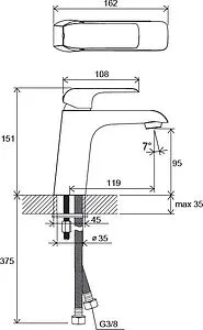 Смеситель для раковины Ravak Flat хром X070118, 2