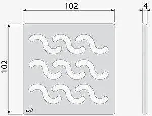 Решетка для трапа AlcaPlast 100x100мм MPV002 Решетка для трапа AlcaPlast 100x100мм MPV002, 2