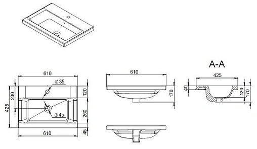 Раковина Am.Pm Gem 60 белый M90WCC0602WG