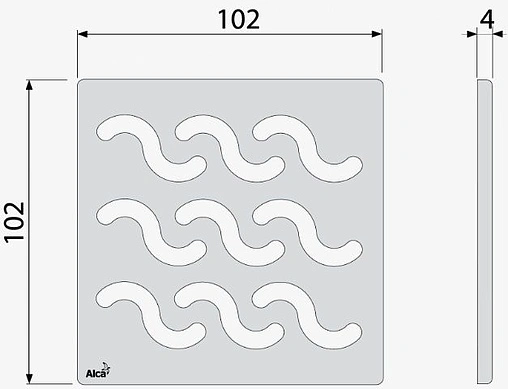 Решетка для трапа AlcaPlast 100x100мм MPV002 Решетка для трапа AlcaPlast 100x100мм MPV002