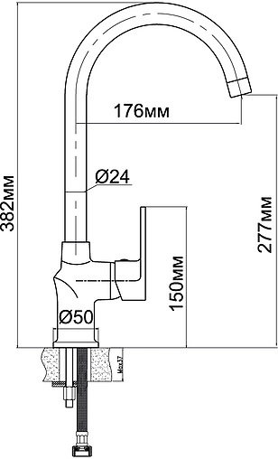 Смеситель для кухни Aquanet Opal хром SD20035