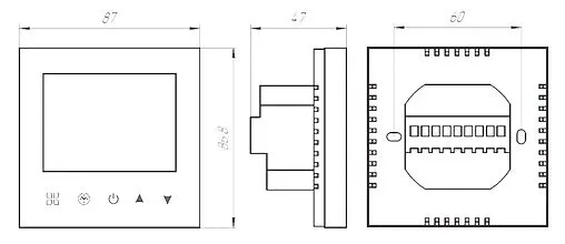 Проводной комнатный терморегулятор двухконтурный НО/НЗ 230В Valtec белый VT.AC634.1.0