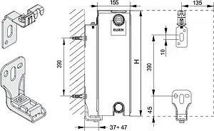 Радиатор стальной панельный Elsen ERV тип 33 500 x 1000 мм ERV330510 Радиатор стальной панельный Elsen ERV тип 33 500 x 1000 мм ERV330510, 3
