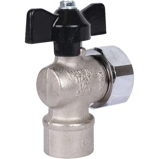 Кран шаровый с накидной гайкой угловой ½"в x ¾"нг Stout SVB-1010-001520