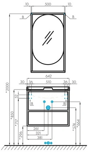 Зеркало Aquaton Лофт Фабрик 50 дуб кантри 1A242502LTDY0