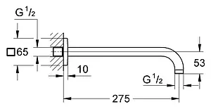 Держатель верхнего душа на стену Grohe Rainshower хром 27488000, 2