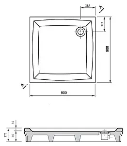 Поддон для душа Ravak Perseus-90 PP A027701510, 4