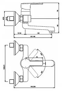 Смеситель для раковины настенный Vidima Uno хром BA250AA, 2