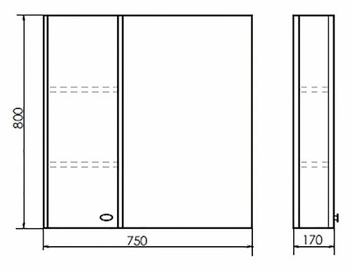 Шкаф-зеркало Comforty Неаполь 80 белый 00004147561CF