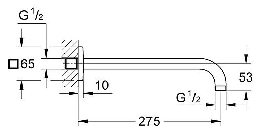 Держатель верхнего душа на стену Grohe Rainshower хром 27488000