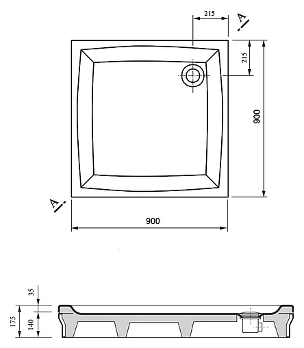 Поддон для душа Ravak Perseus-90 PP A027701510