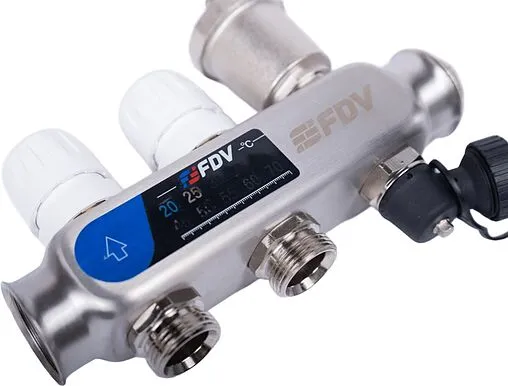 Группа коллекторная с расходомерами 2 отвода 1&quot;в/в x ¾&quot;ек FDV S1103C-2/2