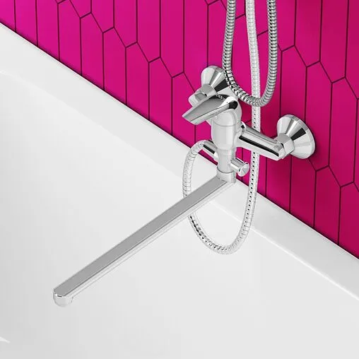 Смеситель для ванны с длинным изливом Dorff Stark хром D1109500 Смеситель для ванны с длинным изливом Dorff Stark хром D1109500