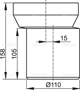 Патрубок для унитаза эксцентриковый AlcaPlast 15мм A92 Патрубок для унитаза эксцентриковый AlcaPlast 15мм A92, 2