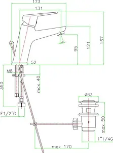 Смеситель для раковины Fiore Kyro хром 86CR8110, 3