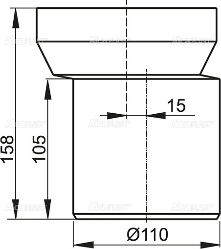 Патрубок для унитаза эксцентриковый AlcaPlast 15мм A92