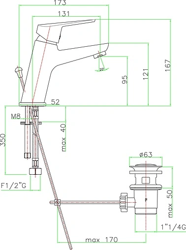 Смеситель для раковины Fiore Kyro хром 86CR8110