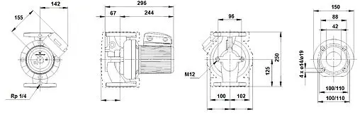 Насос циркуляционный Grundfos UPS 40-180 F 96401979