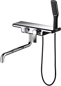 Смеситель для ванны с длинным изливом D&K Berlin Technische чёрный/хром DA1453315 Смеситель для ванны с длинным изливом D&K Berlin Technische чёрный/хром DA1453315, 1