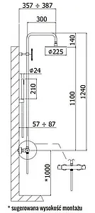 Душевая система с термостатом для душа Paffoni Birillo чёрный матовый ZCOL684LIQNO Душевая система с термостатом для душа Paffoni Birillo чёрный матовый ZCOL684LIQNO, 2