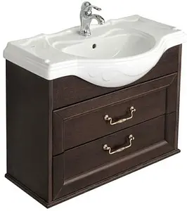 Тумба-умывальник подвесная Roca America 105 дуб тёмный ZRU9302962+327205000, 1