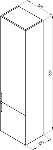 Шкаф-пенал подвесной Ravak SD Clear II 40 R белый X000001644