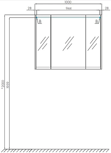 Шкаф-зеркало Aquaton Нортон 100 белый глянец 1A249302NT010
