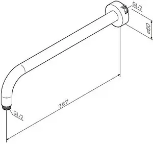 Держатель верхнего душа на стену Am.Pm хром F0500701, 2