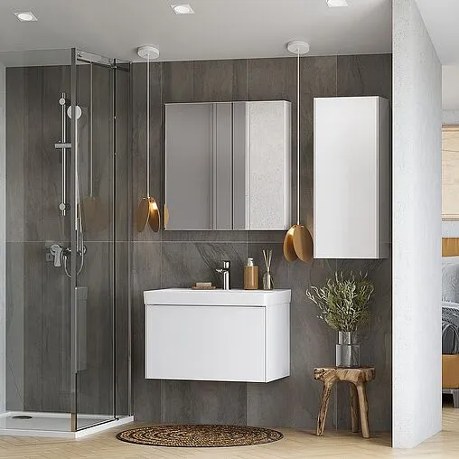 Тумба-умывальник подвесная Aquaton Асти 70 белый матовый/белый глянец 1A2630K0AX2B0