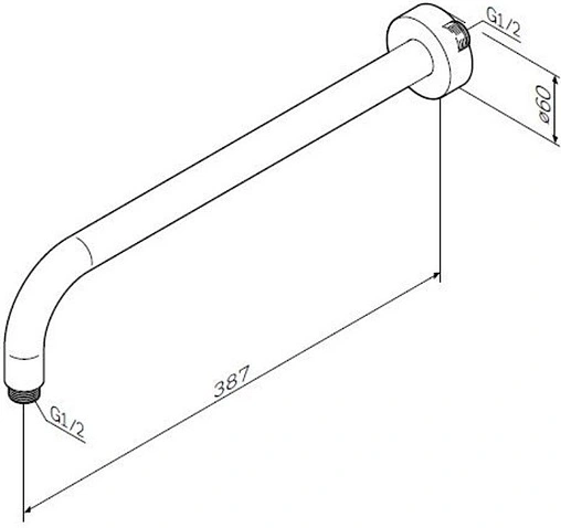 Держатель верхнего душа на стену Am.Pm хром F0500701
