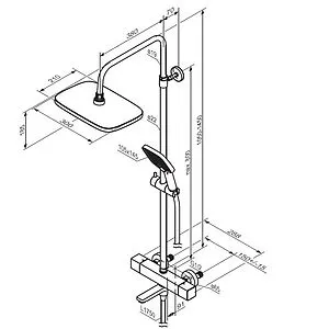 Душевая система с термостатом для ванны Damixa Gala чёрный матовый 953810300 Душевая система с термостатом для ванны Damixa Gala чёрный матовый 953810300, 2