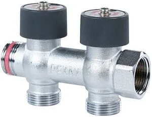 Коллектор регулирующий проходной 2 отвода ¾"в/н x ¾"ек Rehau 11316443001 Коллектор регулирующий проходной 2 отвода ¾"в/н x ¾"ек Rehau 11316443001, 4