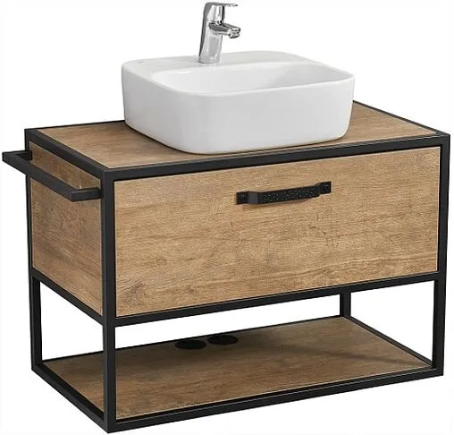 Тумба-умывальник подвесная Aquaton Лофт Фабрик 80 дуб кантри 1A2424K2LTDY0