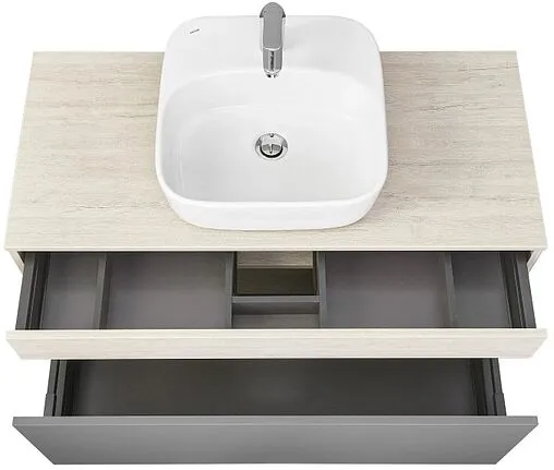 Тумба-умывальник подвесная Aquaton Лофт Урбан 100 графит/орегон 1A2477K4LQX60