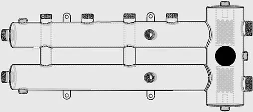 Распределительный коллектор 3 контура с гидрострелкой 1¼&quot;н x 1&quot;н Север-R-М2+1 1945059