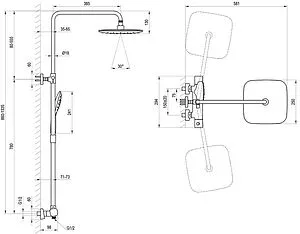 Душевая система с термостатом для душа Ravak 10° Free black TD F 091.20/150 чёрный матовый X070160 Душевая система с термостатом для душа Ravak 10° Free black TD F 091.20/150 чёрный матовый X070160, 2