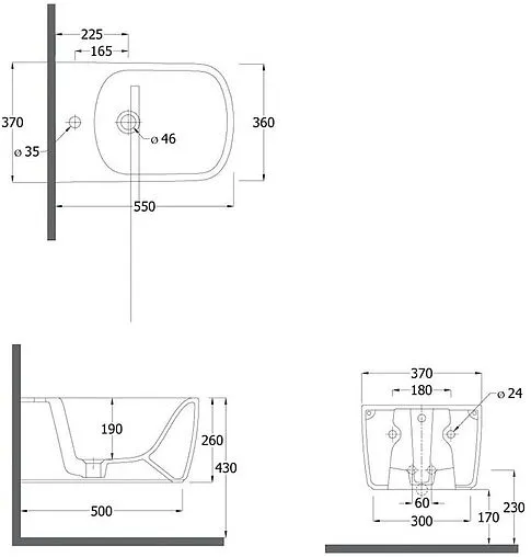 Биде подвесное Kludi Resa S светло-серый 27BIW01O2