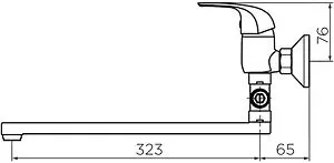 Смеситель для ванны с длинным изливом Dorff Stark хром D1109500 Смеситель для ванны с длинным изливом Dorff Stark хром D1109500, 2