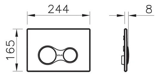 Комплект 5 в 1 VitrA Sento Rim-Ex 9830B003-7207 с кнопкой хром глянцевый