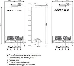 Настенный газовый котел двухконтурный 24кВт Ariston ALTEAS X 24 CF NG 3300844 Настенный газовый котел двухконтурный 24кВт Ariston ALTEAS X 24 CF NG 3300844, 2