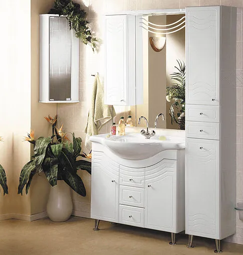 Шкаф-пенал с бельевой корзиной Aquaton Домус 35 L белый 1A122003DO01L