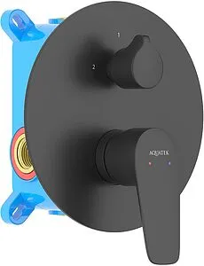 Смеситель для ванны скрытого монтажа Aquatek Бетта чёрный матовый AQ1146MB Смеситель для ванны скрытого монтажа Aquatek Бетта чёрный матовый AQ1146MB, 1