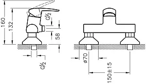 Смеситель для душа VitrA Dynamic S хром A40954EXP Смеситель для душа VitrA Dynamic S хром A40954EXP, 2